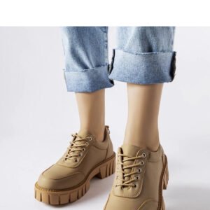 Brązowe półbuty o matowy wykończeniu Severino - Solea