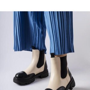 Czarno-beżowe wsuwane botki Albany - Solea