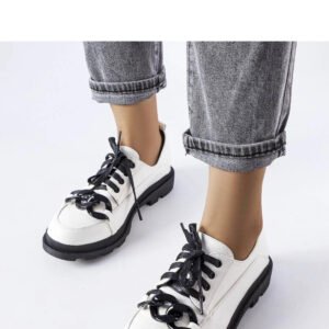 Białe półbuty z łańcuchem Allain - Solea