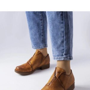 Brązowe wsuwane ażurowe półbuty Seymour - Solea