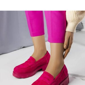 Różowe półbuty eko-zamsz Alacoque - Solea