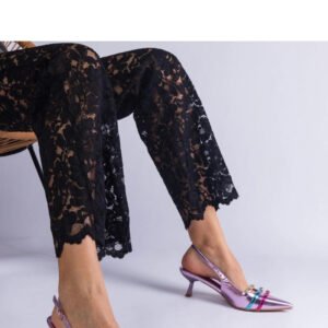 Fioletowe szpilki kaczuszki z otwartą pieta Perfecta - Solea