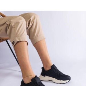 Czarne sportowe sneakersy damskie Imperio - Solea