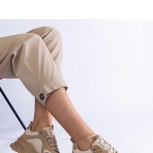 Brązowe sneakersy na platformie z serduszkiem Martineza - Solea