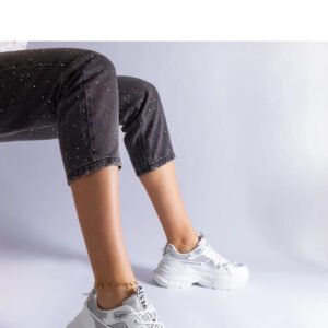 Białe sneakersy z brokatowymi wstawkami Rigel - Solea