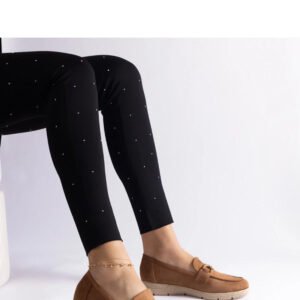 Karmelowe mokasyny damskie z eko zamszu Sandoval - Solea