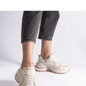 Beżowe sneakersy na masywnej podeszwie Adoma - Solea