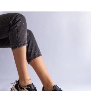 Czarne sneakersy zdobione cyrkoniowym sznurkiem Valdeza - Solea