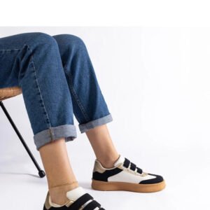 Czarne sneakersy zapinane na rzepy Mena - Solea