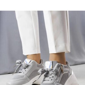 Szare sneakersy na koturnie Stacey - Solea