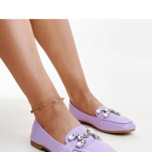 Fioletowe mokasyny z cyrkonową klamerką Mali - Solea