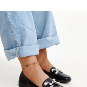 Czarne mokasyny z cyrkonową klamerką Mali - Solea