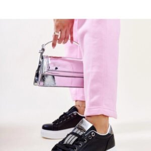 Czarno-srebrne sneakersy z cyrkoniami Maurizia - Solea