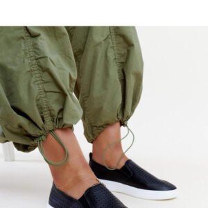 Czarne ażurowe wsuwane tenisówki Dafina - Solea