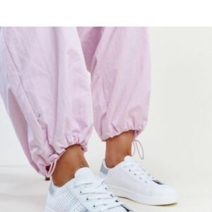 Biało-srebrne sneakersy eko skóra Berdine - Solea