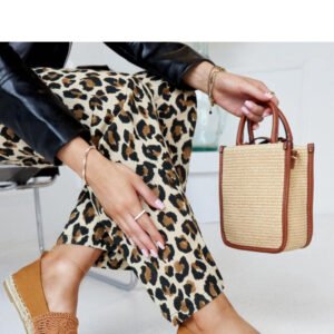 Brązowe espadryle z haftem Kalba - Solea