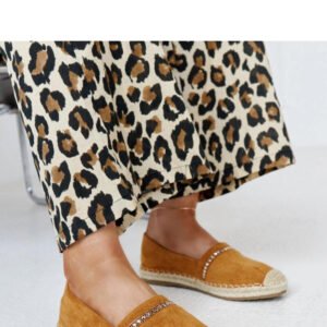 Brązowe espadryle z cyrkoniami Abia - Solea