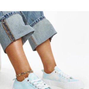 Niebieskie materiałowe trampki Jerina - Solea