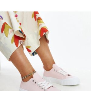 Różowe materiałowe trampki Eduarda - Solea