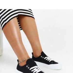 Czarne materiałowe trampki Eduarda - Solea