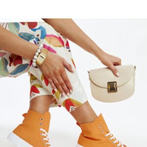 Pomarańczowe wysokie trampki Vinka - Solea