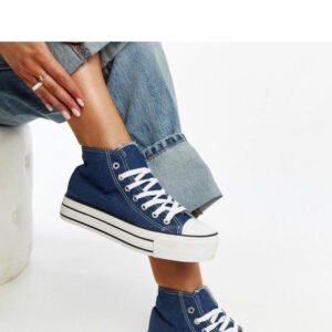 Jeansowe wysokie trampki na grubej podeszwie Bagy - Solea