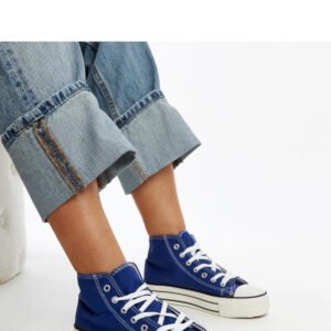 Niebieskie wysokie trampki na grubej podeszwie Bagy - Solea