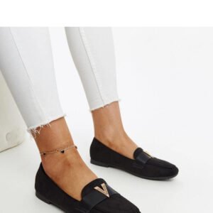 Czarne mokasyny z ozdobą Namal - Solea