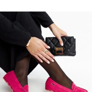 Ciemnoróżowe zamszowe mokasyny Nafisah - Solea