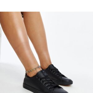 Czarne trampki z eko-skóry Luz - Solea