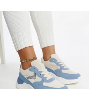Beżowo-niebieskie sneakersy na platformie Nereida - Solea