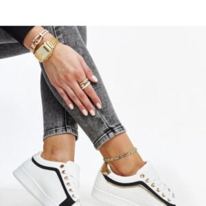 Biało-czarne sneakersy na platformie Amala - Solea