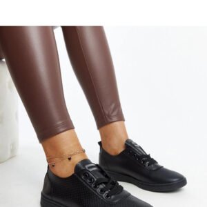 Czarne trampki eko-skórzane Yusra - Solea