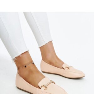 Beżowe mokasyny z ozdobną klamerką Paddy - Solea