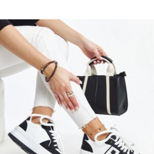 Czarno-białe sneakersy na grubej podeszwie Galit - Solea