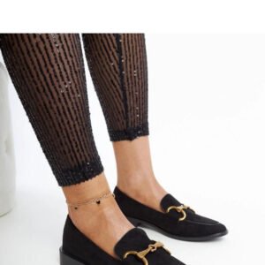 Czarne mokasyny z klamerką Gibarti - Solea