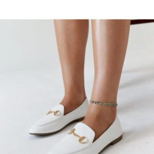 Białe mokasyny z klamerką Erminia - Solea