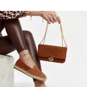 Brązowe ażurowe espadryle Gordana - Solea