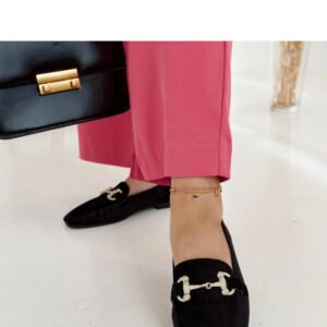 Czarne welurowe mokasyny z cyrkoniami Fabrizia - Solea