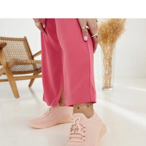 Różowe materiałowe sneakersy Ornella - Solea