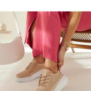 Złote sneakersy na platformie Lori - Solea