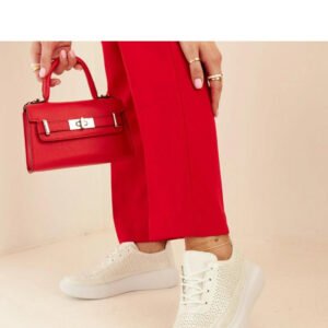 Srebrne trampki na platformie Lori - Solea