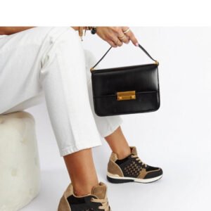 Czarne sneakersy na koturnie Chestnut - Solea