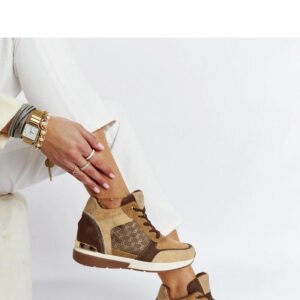 Brązowe sneakersy na koturnie Chestnut - Solea