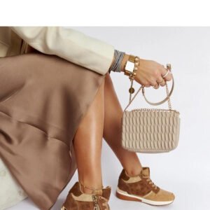 Brązowe sneakersy na koturnie Knoxville - Solea