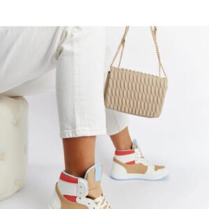 Biało-beżowe sneakersy za kostkę Eagan - Solea