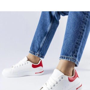 Biało-czerwone sneakersy Leland - Solea