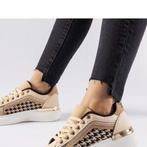 Beżowe sneakersy z brokatem Briercliff - Solea