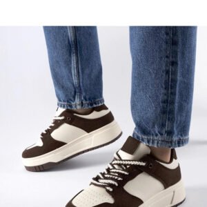 Brązowe sneakersy na platformie Crim - Solea