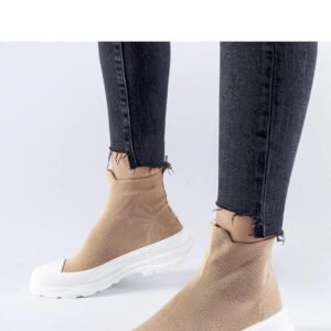 Brązowe trampki z elastyczną cholewką Gadbois - Solea